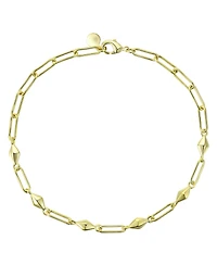 Sophisticated 14K Gold Plated Paperclip Link & Chain Bracelet