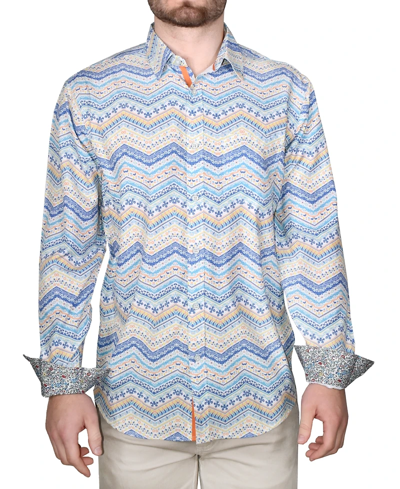 Vintage 1946 Men's Printed Long-Sleeve Woven Shirt