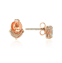 Suzy Levian Sterling Silver Cubic Zirconia Round Halo Stud Earrings