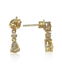 Suzy Levian Sterling Silver Cubic Zirconia Multi-Cut Drop Dangle Earrings