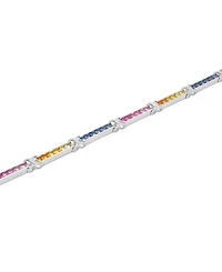 Multicolor Lab Grown Sapphire (6 ct. t.w.) Bracelet in Sterling Silver
