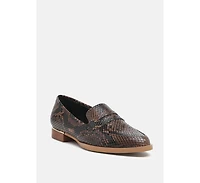 Womens Nadia Leather Penny Loafers