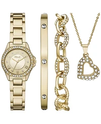 Folio Women's Three Hand Gold-Tone Alloy Watch 26mm Gift Set
