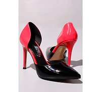 Candy Cane Patent Faux Leather High Heel Pumps