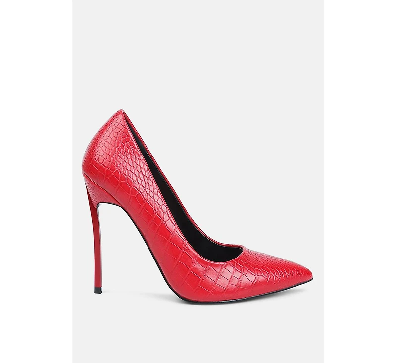 urchin croc high stiletto heel pumps