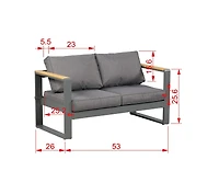 Aoodor Patio Furniture Loveseat - All-Aluminum Sofa Couch with Upgraded Frame, Wider Design, and Thick Cushions for Outdoor Comfort.