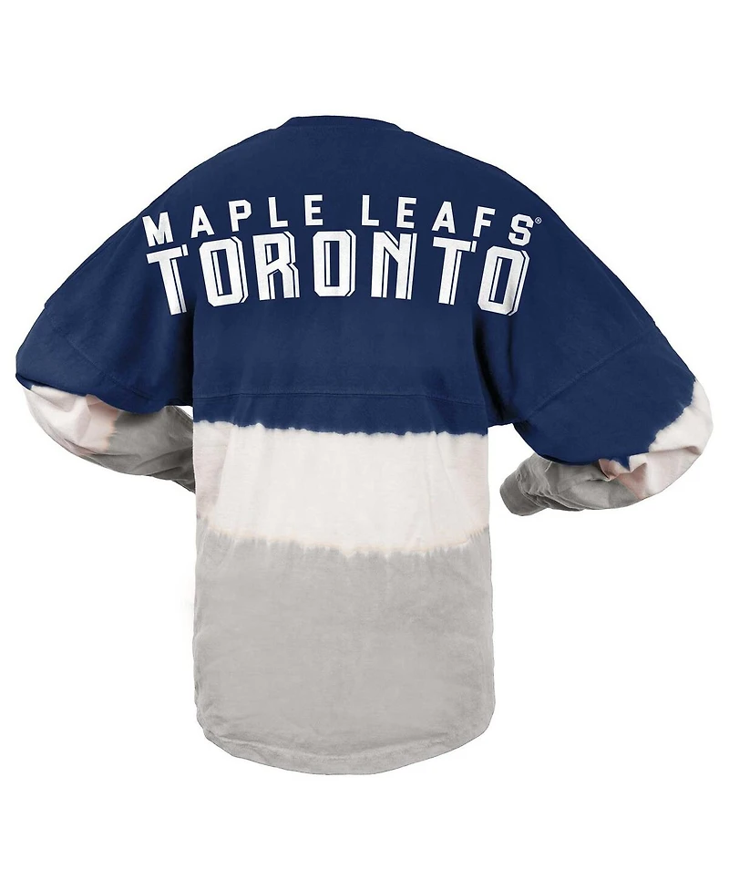Women's Fanatics Blue, Gray Toronto Maple Leafs Ombre Long Sleeve T-shirt