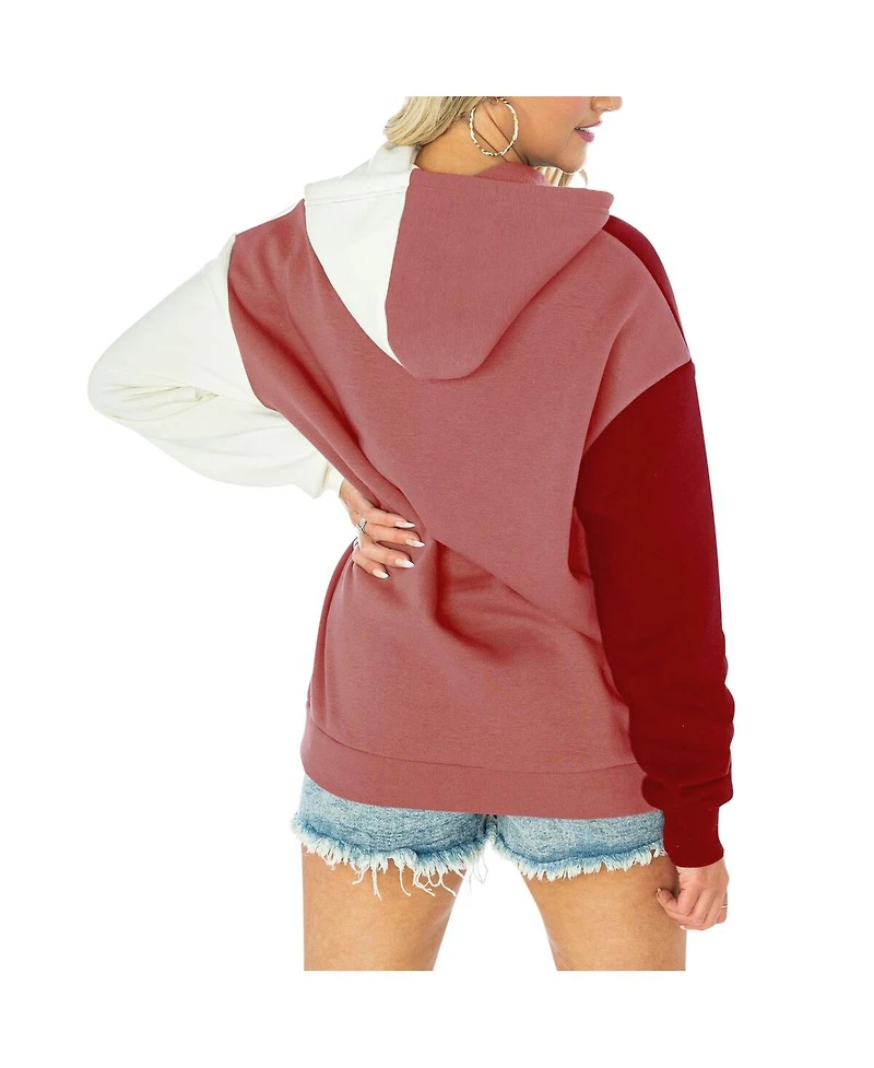 Women's Gameday Couture Crimson Oklahoma Sooners Hall of Fame Colorblock Pullover Hoodie