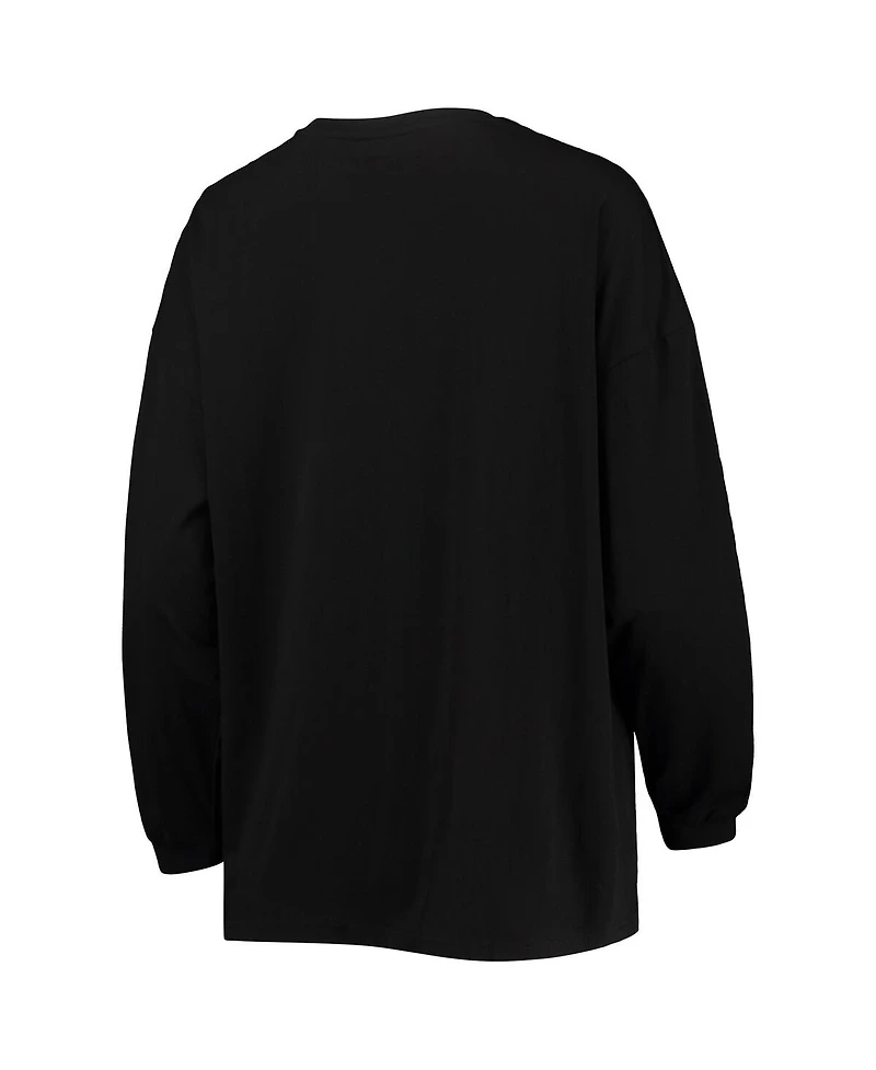 Women's The Wild Collective Black Chicago Fire Tri-Blend Long Sleeve T-shirt