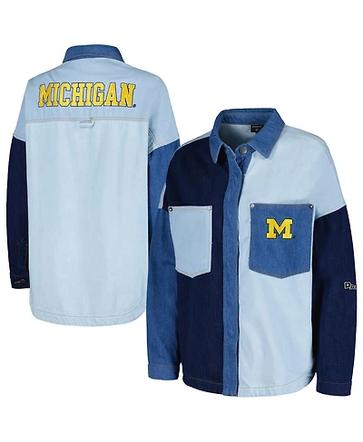 Women's Hype and Vice Denim Michigan Wolverines Multi-Hit Hometown Full-Snap Jacket
