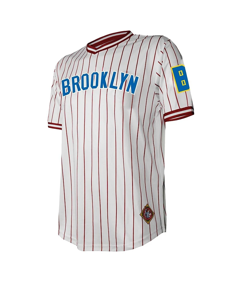 Men's Stitches White Distressed Brooklyn Royal Giants V-Neck Jersey