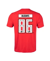 Men's LevelWear Jack Hughes Red New Jersey Devils Richmond Player Name and Number T-shirt