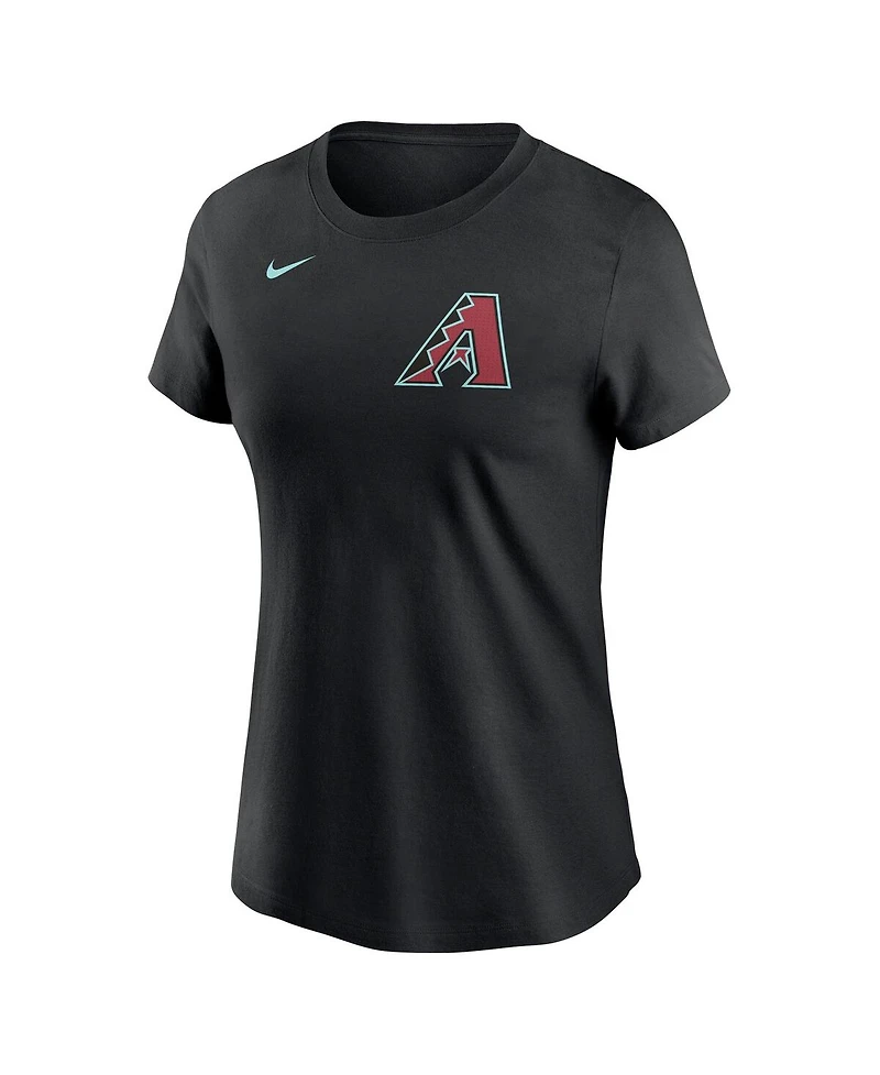 Women's Nike Alek Thomas Black Arizona Diamondbacks 2024 Fuse Name and Number T-shirt