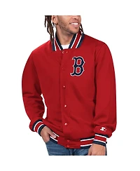 Men's Starter Red Boston Sox Secret Weapon Satin Full-Snap Jacket