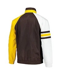 Men's Starter Brown, Gold San Diego Padres Elite Raglan Half-Zip Jacket