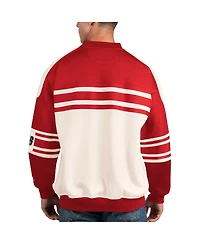 Men's Starter White Carolina Hurricanes Defense Fleece Crewneck Pullover Sweatshirt
