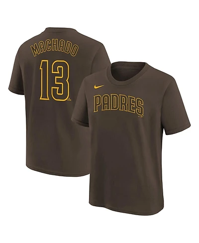 Big Boys Nike Manny Machado Brown San Diego Padres Home Player Name and Number T-shirt