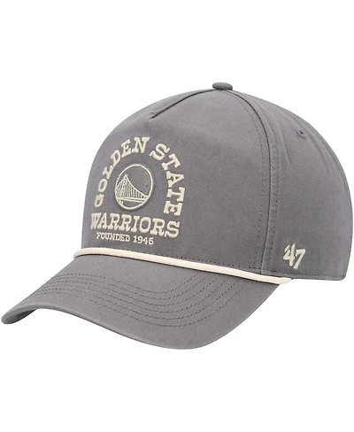 Men's '47 Brand Charcoal Distressed Golden State Warriors Canyon Ranchero Hitch Adjustable Hat