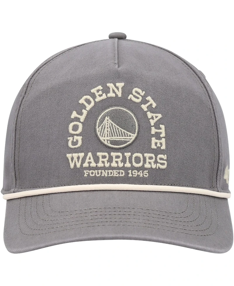 Men's '47 Brand Charcoal Distressed Golden State Warriors Canyon Ranchero Hitch Adjustable Hat