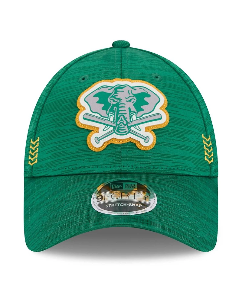 Men's New Era Green Oakland Athletics 2024 Clubhouse 9FORTY Adjustable Hat