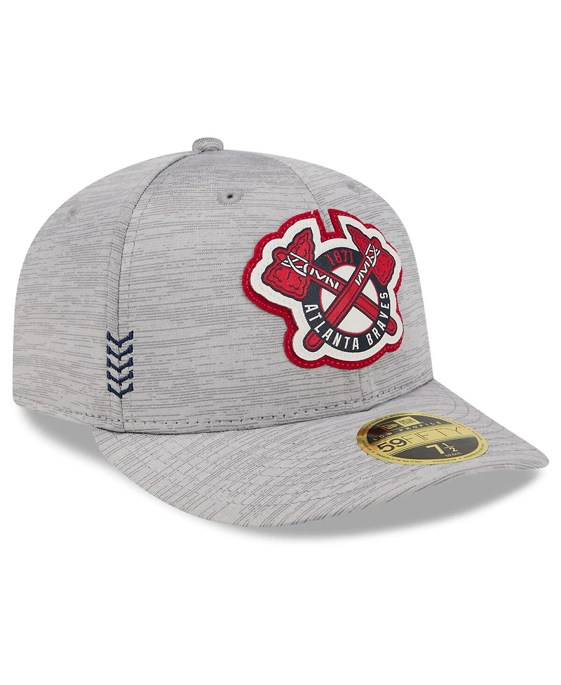Men's New Era Gray Atlanta Braves 2024 Clubhouse Low Profile 59FIFTY Fitted Hat