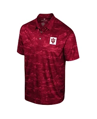 Men's Colosseum Crimson Indiana Hoosiers Daly Print Polo Shirt