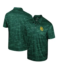 Men's Colosseum Green Baylor Bears Daly Print Polo Shirt