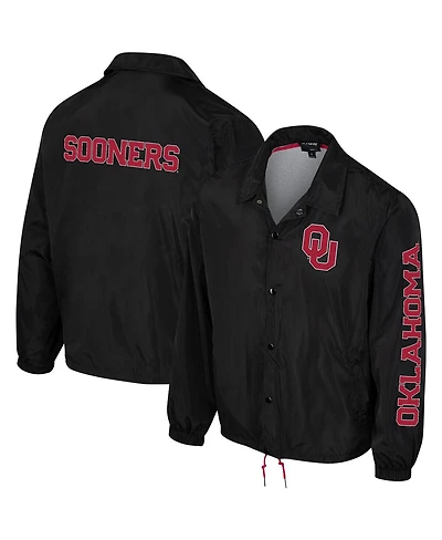 Men's and Women's The Wild Collective Black Oklahoma Sooners Coaches Full-Snap Jacket