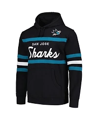 Men's Mitchell & Ness Black San Jose Sharks Head Coach Pullover Hoodie