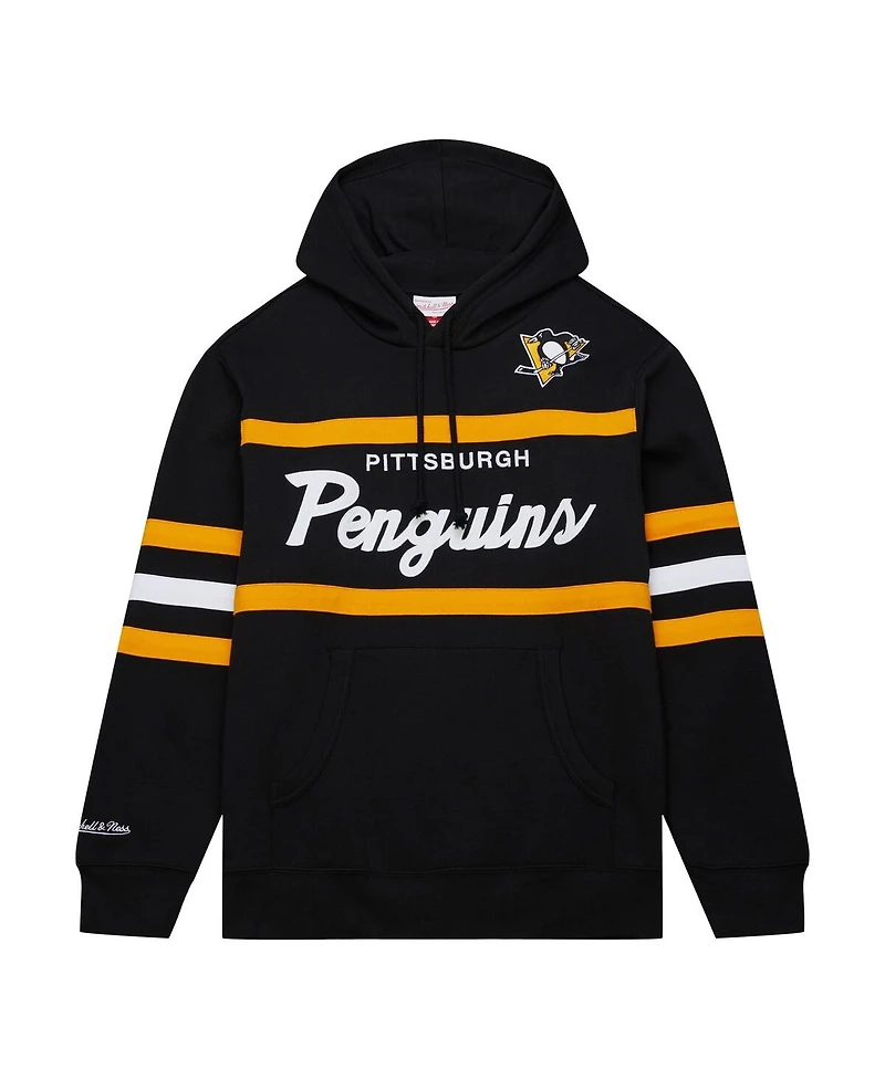 Men's Mitchell & Ness Black Pittsburgh Penguins Head Coach Pullover Hoodie