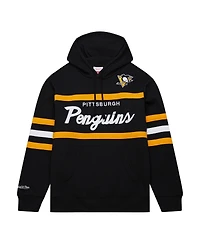 Men's Mitchell & Ness Black Pittsburgh Penguins Head Coach Pullover Hoodie