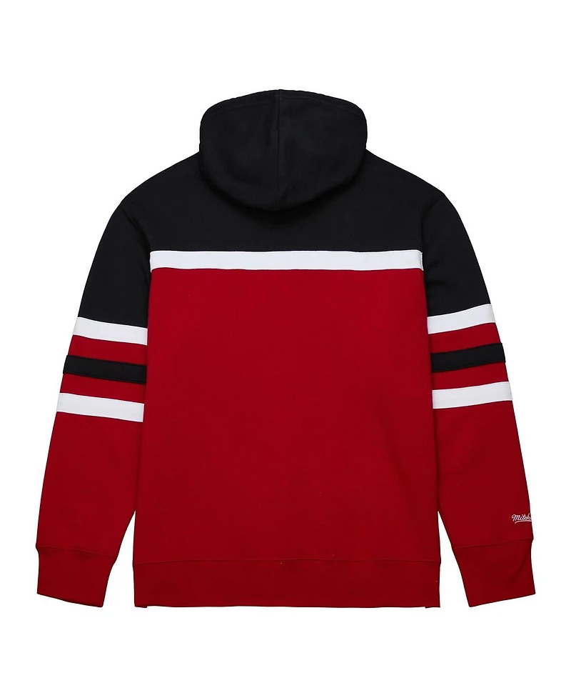 Men's Mitchell & Ness Red, Black Detroit Red Wings Head Coach Pullover Hoodie