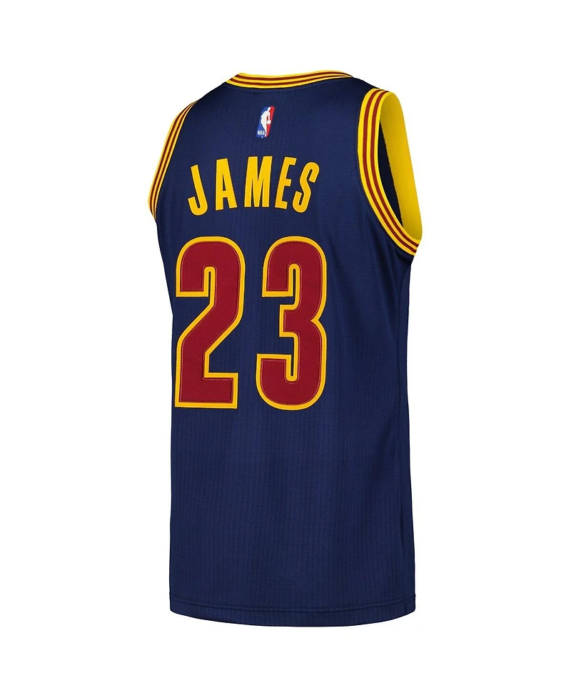 Men's Mitchell & Ness LeBron James Navy Distressed Cleveland Cavaliers 2015/16 Hardwood Classics Authentic Jersey