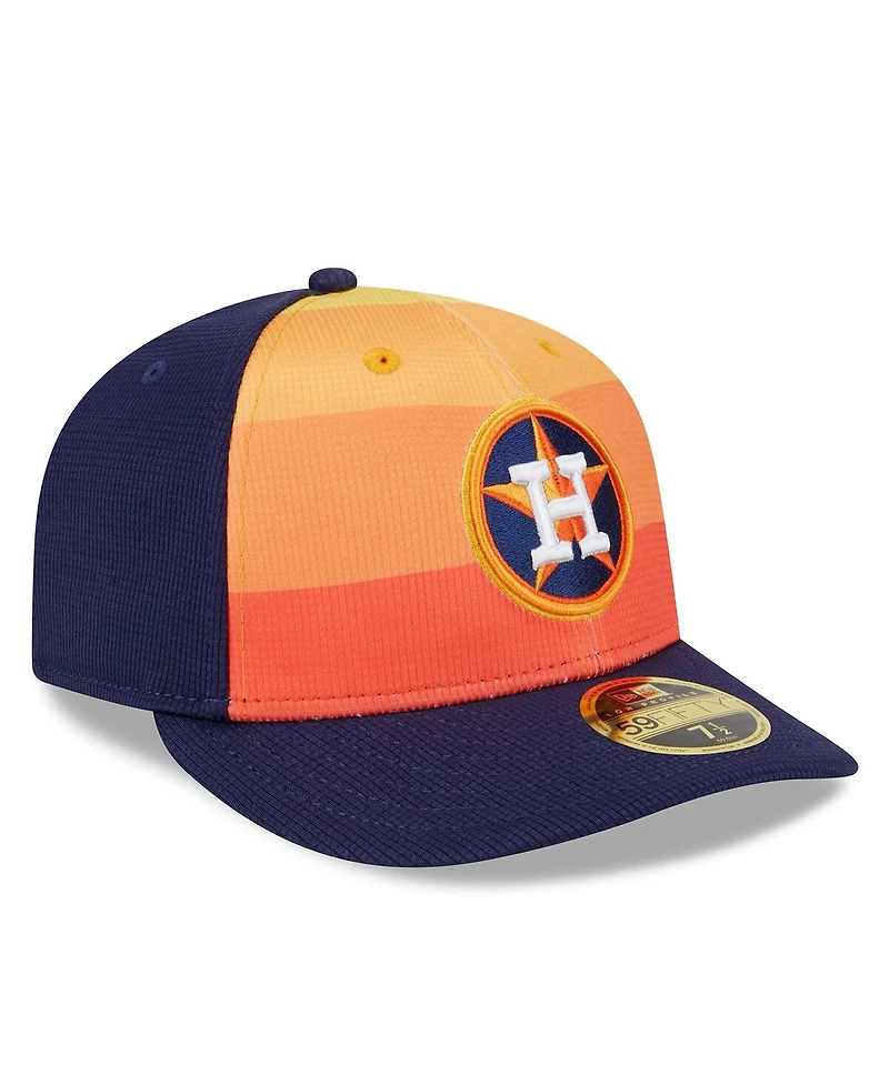 Men's New Era Orange Houston Astros 2024 Batting Practice Low Profile 59FIFTY Fitted Hat