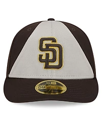Men's New Era Brown San Diego Padres 2024 Batting Practice Low Profile 59FIFTY Fitted Hat
