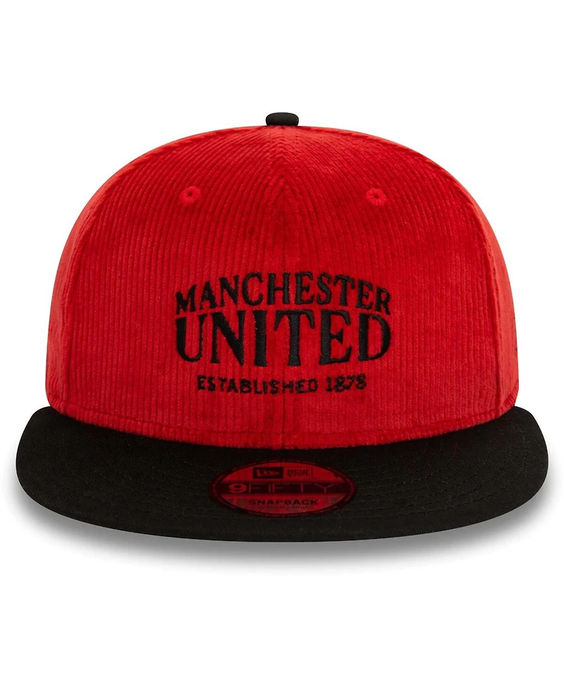 Men's New Era Red Manchester United Corduroy 9FIFTY Snapback Hat
