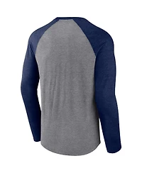 Fanatics Heather Gray UConn Huskies Five-Time Ncaa Men's Basketball National Champions Retro Tri-Blend Long Sleeve T-shirt