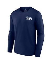Men's Fanatics Navy UConn Huskies 2023 Ncaa Basketball National Champions Schedule Long Sleeve T-shirt