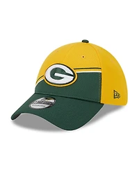 Men's New Era Gold, Green Bay Packers 2023 Sideline 39THIRTY Flex Hat