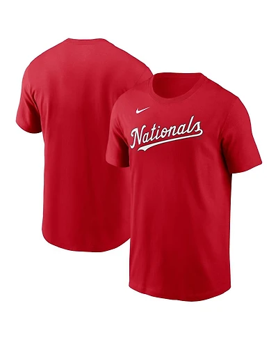 Men's Nike Red Washington Nationals Fuse Wordmark T-shirt
