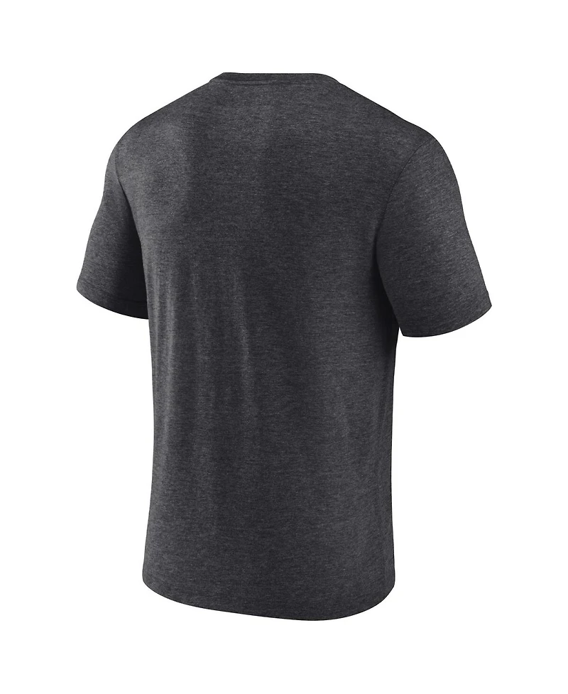 Men's Fanatics Heather Charcoal Kansas City Chiefs Super Bowl Lvii Tri-Blend Triangle Strategy T-shirt