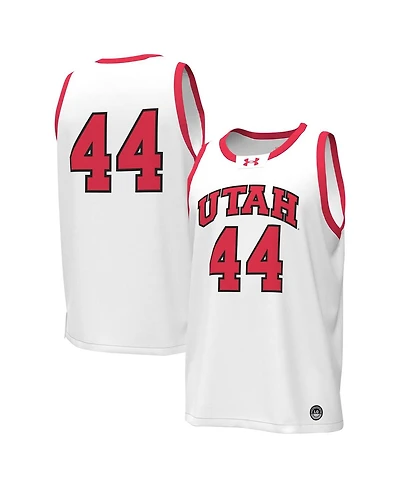 Men's Under Armour #44 White Utah Utes Replica Basketball Jersey