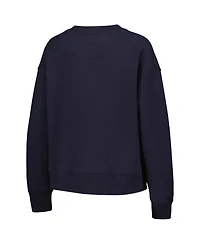 Women's League Collegiate Wear Navy Notre Dame Fighting Irish Boxy Pullover Sweatshirt