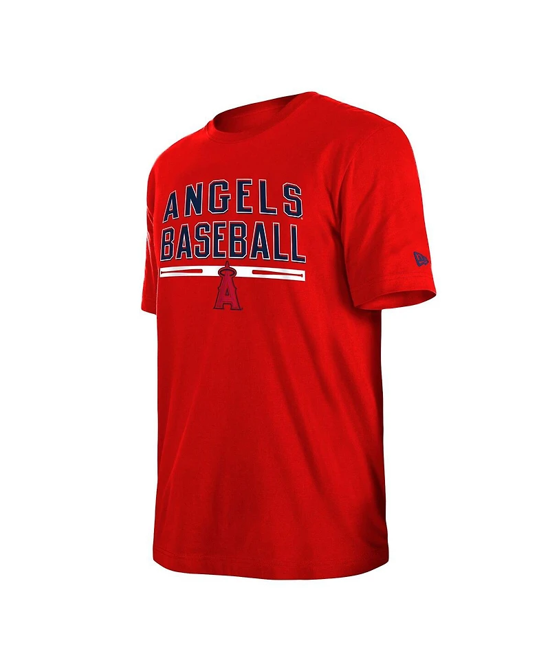 Men's New Era Red Los Angeles Angels Batting Practice T-shirt