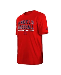 Men's New Era Red Los Angeles Angels Batting Practice T-shirt