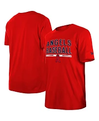Men's New Era Red Los Angeles Angels Batting Practice T-shirt