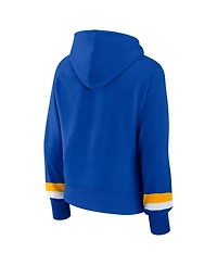 Women's Fanatics Royal Los Angeles Rams Over Under Pullover Hoodie