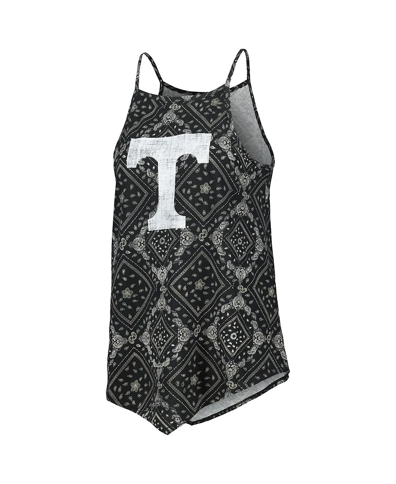 Women's Colosseum x Wrangler Black Distressed Tennessee Volunteers Bandana Tank Top