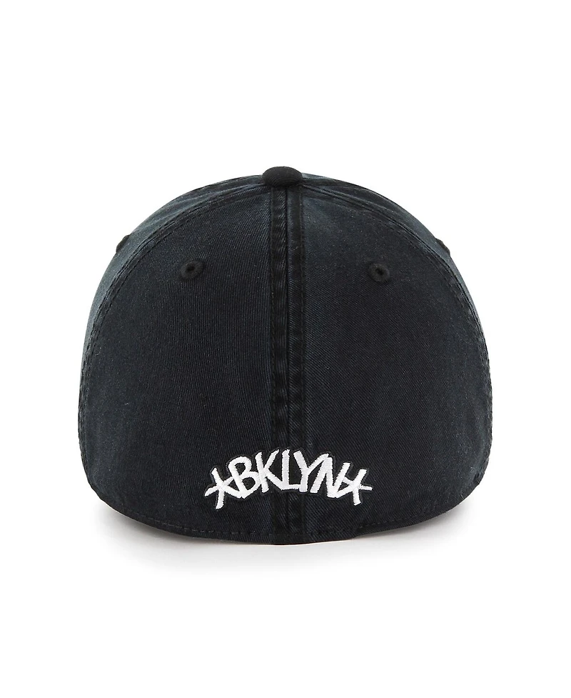 Men's '47 Brand Black Brooklyn Nets Classic Franchise Fitted Hat