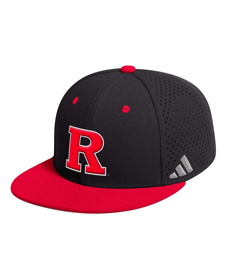 Men's adidas Black Rutgers Scarlet Knights On-Field Baseball Fitted Hat